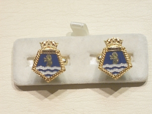 HMS Belfast enamelled cufflinks - Click Image to Close